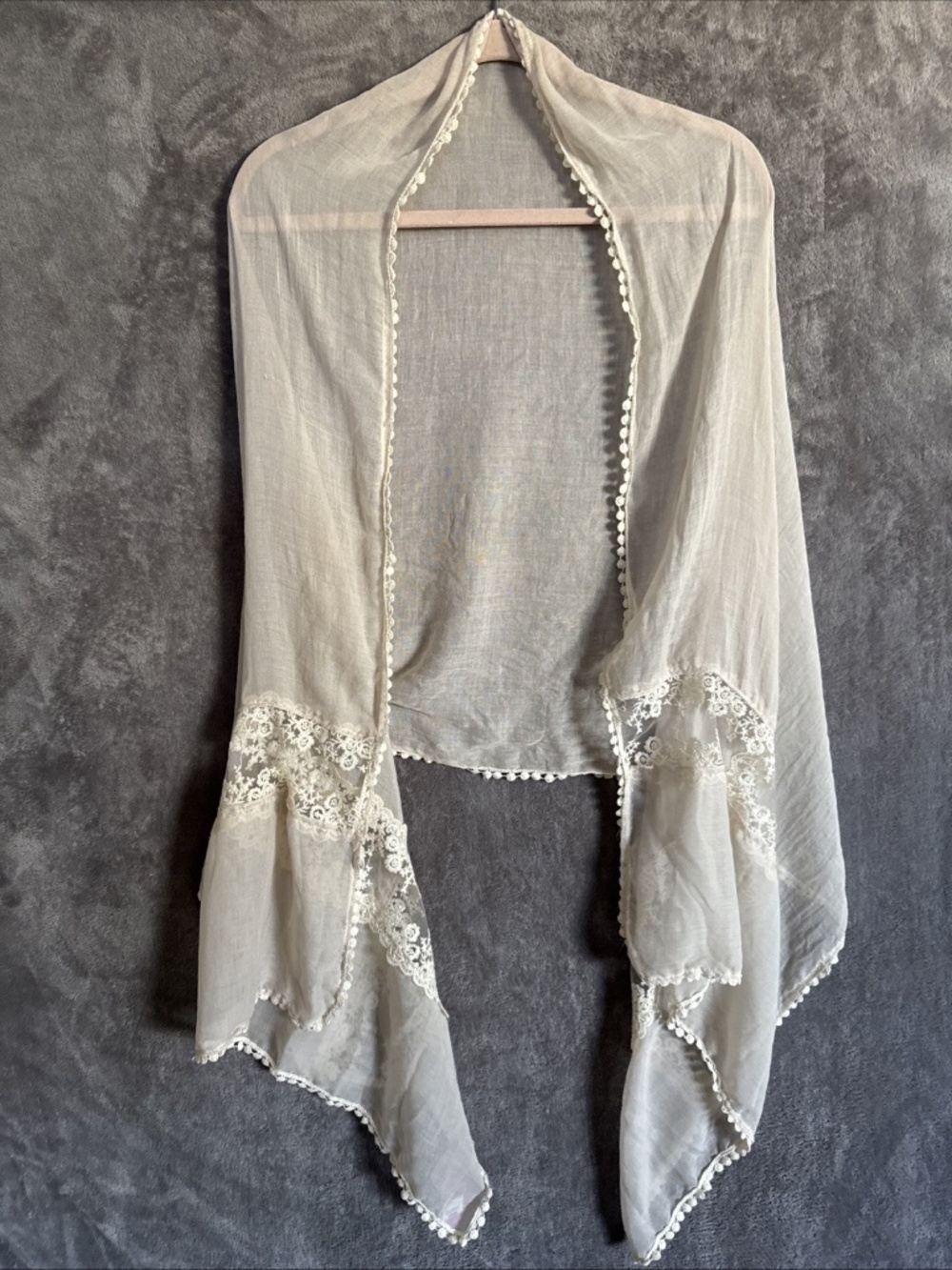 Candie’s Ivory Lace Scarf – Boho Fairy Wedding Vibes
